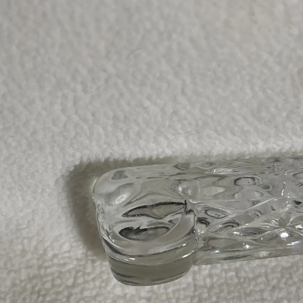 Vintage Anchor Hocking WEXFORD GLASS Fork and Spoon Salad Serving Set 9.75